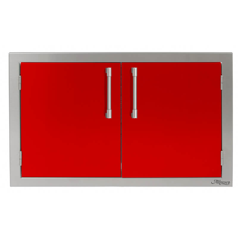 Alfresco 36 Inch Stainless Steel Double Sided Access Door With Marine Armour | Carmine Red