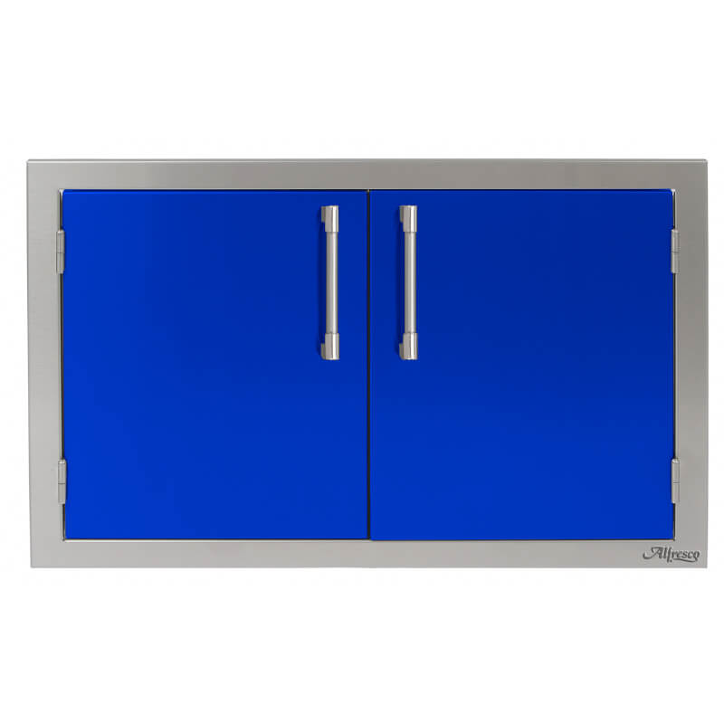 Alfresco 36 Inch Stainless Steel Double Sided Access Door With Marine Armour | Ultramarine Blue