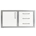 Alfresco 42-Inch Stainless Steel Soft-Close Door & Triple Drawer Combo | Signal White Matte - Left Door