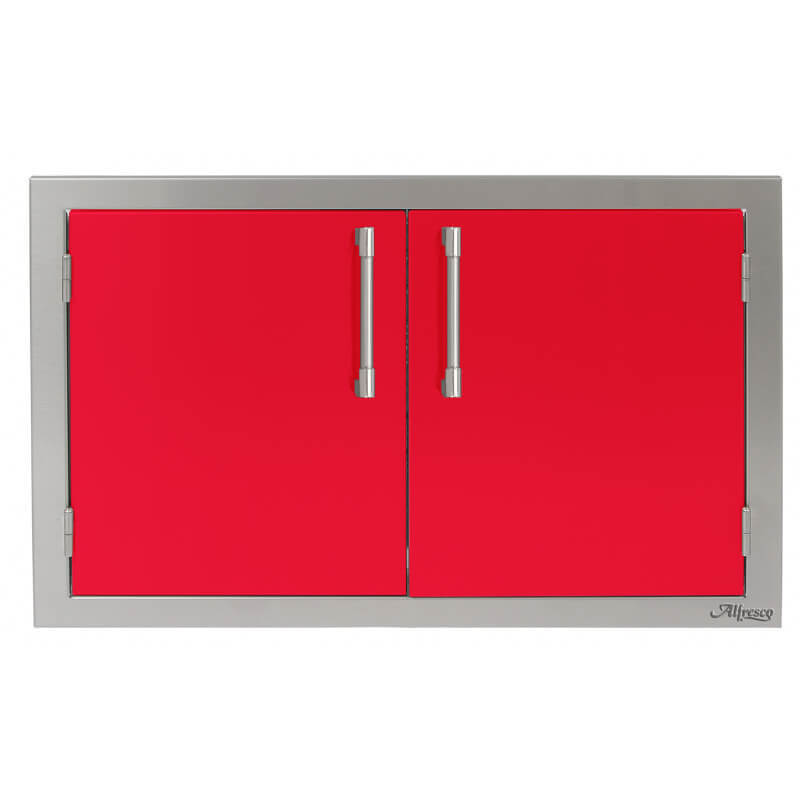Alfresco 42 Inch Stainless Steel Double Sided Access Door With Marine Armour | Raspberry Red