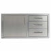 Alfresco 42-Inch Stainless Steel Soft-Close Door & Triple Drawer Combo With Marine Armour | Left Side Hinge