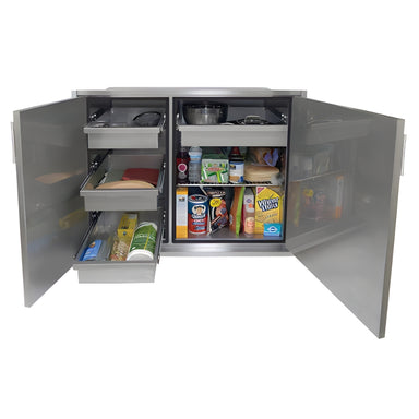 Alfresco 42 X 33-Inch High Profile Sealed Dry Storage Pantry | 4 Pull-Out Drawers & Adjustable Shelf