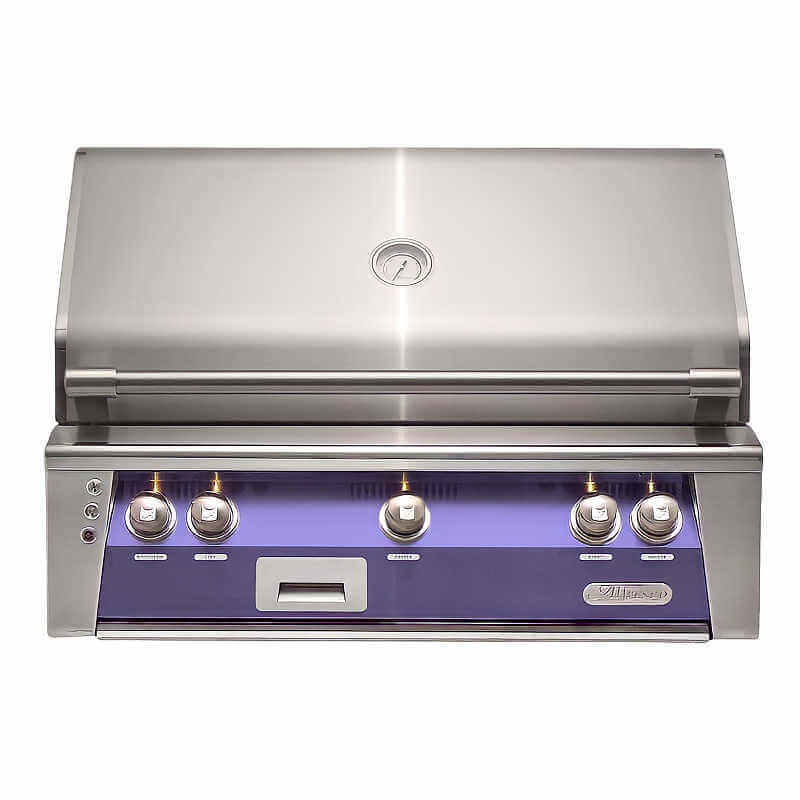 Alfresco ALXE 36-Inch Built-In Gas Grill With Sear Zone And Rotisserie With Marine Armour | Blue Lilac