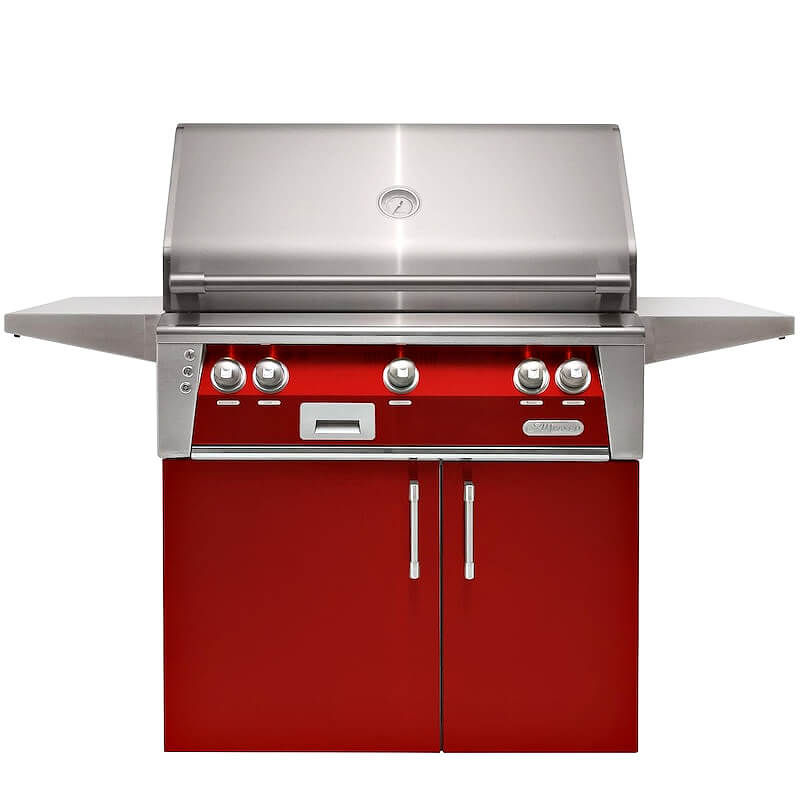 Alfresco ALXE 36-Inch Freestanding Gas Grill With Sear Zone And Rotisserie With Marine Armour | Carmine Red