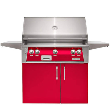 Alfresco ALXE 36-Inch Freestanding Gas Grill With Sear Zone And Rotisserie | Raspberry Red
