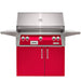 Alfresco ALXE 36-Inch Freestanding Gas Grill With Rotisserie With Marine Armour | Raspberry Red