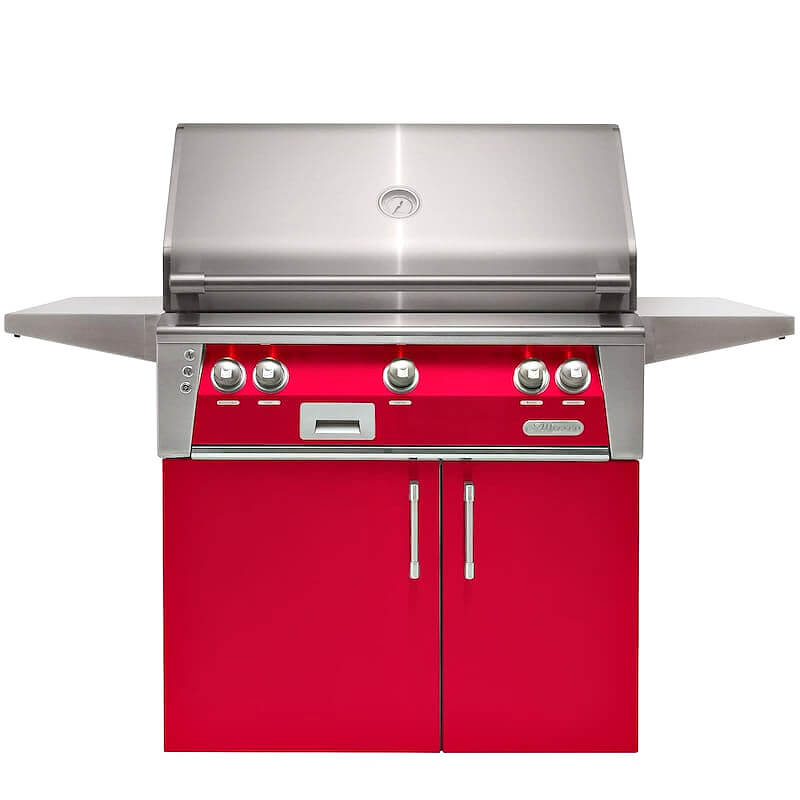 Alfresco ALXE 36-Inch Freestanding Gas Grill With Rotisserie | Raspberry Red