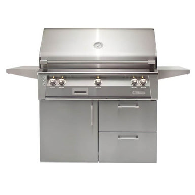 Alfresco ALXE 42-Inch Gas Grill on Deluxe Cart With Rotisserie  | Signal Gray