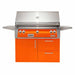 Alfresco ALXE 42-Inch Gas Grill on Deluxe Cart With Rotisserie With Marine Armour | Luminous Orange