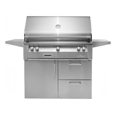 Alfresco ALXE 42-Inch Gas Grill on Deluxe Cart With Rotisserie With Marine Armour | Stainless Steel Finish