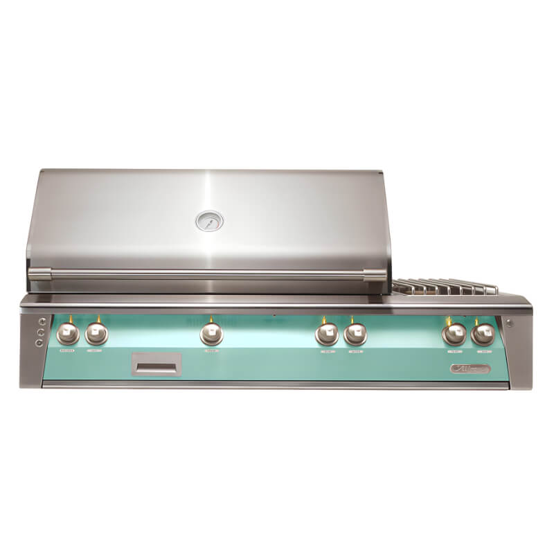 Alfresco ALXE 56-Inch Built-In Deluxe Grill With Rotisserie And Side Burner - ALXE-56 With Marine Armour | Light Green