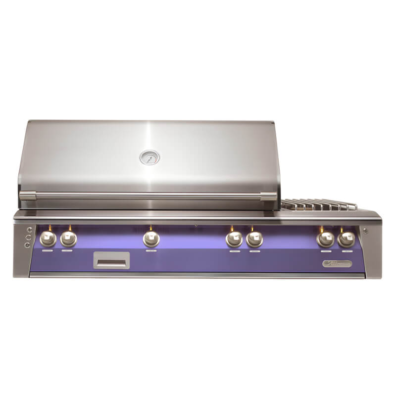 Alfresco ALXE 56-Inch Built-In Deluxe Grill With Rotisserie And Side Burner - ALXE-56 With Marine Armour | Blue Lilac