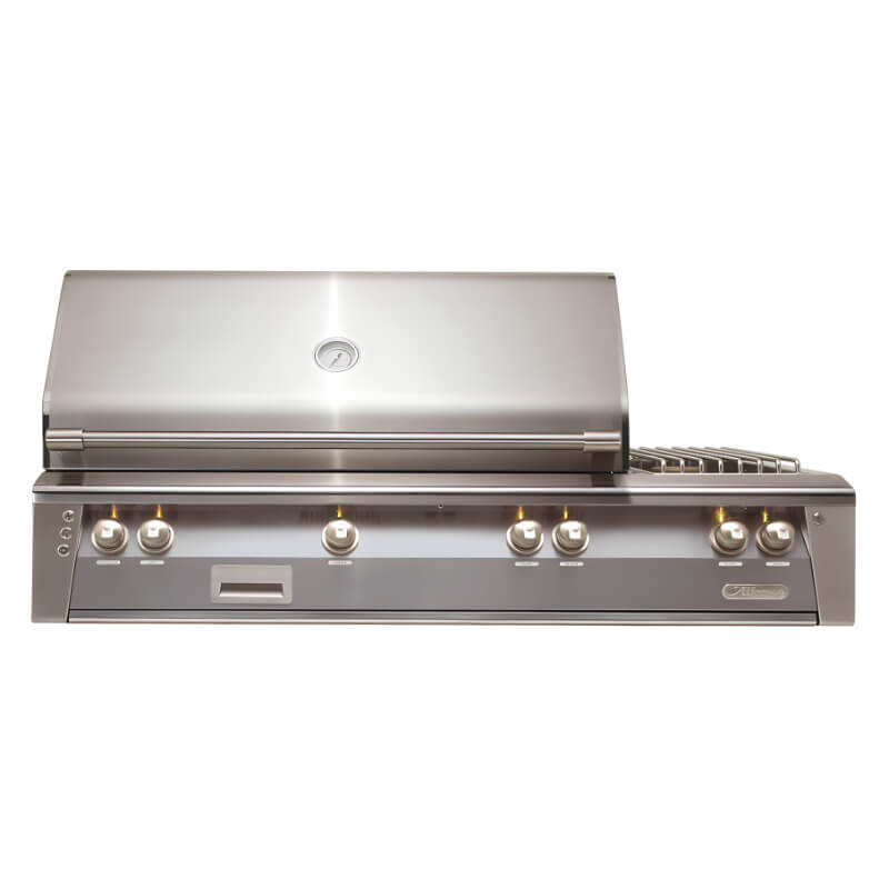 Alfresco ALXE 56-Inch Built-In Deluxe Grill With Rotisserie And Side Burner - ALXE-56 With Marine Armour | Signal Grey