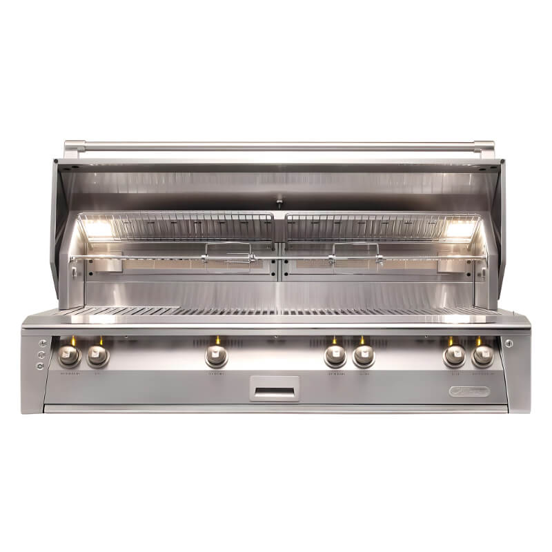 Alfresco ALXE 56-Inch Built-In Gas All Grill With Sear Zone And Rotisserie - ALXE-56SZ With Marine Armour | Stainless Steel Finish