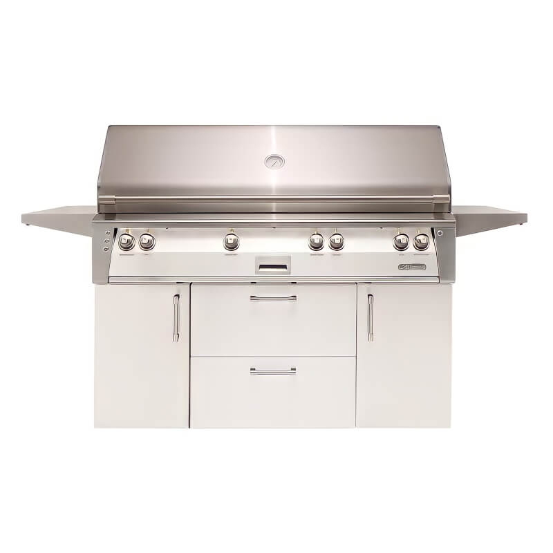 Alfresco Grills ALXE-56BFGC-NG-S9003 Alfresco ALXE 56-Inch Freestanding Natural Gas All Grill With Sear Zone And Rotisserie | Signal White Gloss