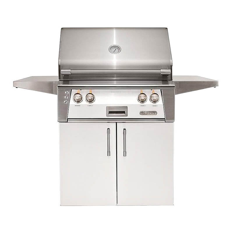 Alfresco ALXE 30-Inch Freestanding Gas Grill with Rotisserie With Marine Armour | Signal White Gloss
