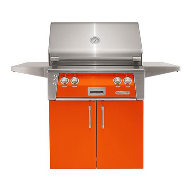 Alfresco ALXE 30-Inch Freestanding Gas Grill w/ Sear Zone & Rotisserie | Luminous Orange