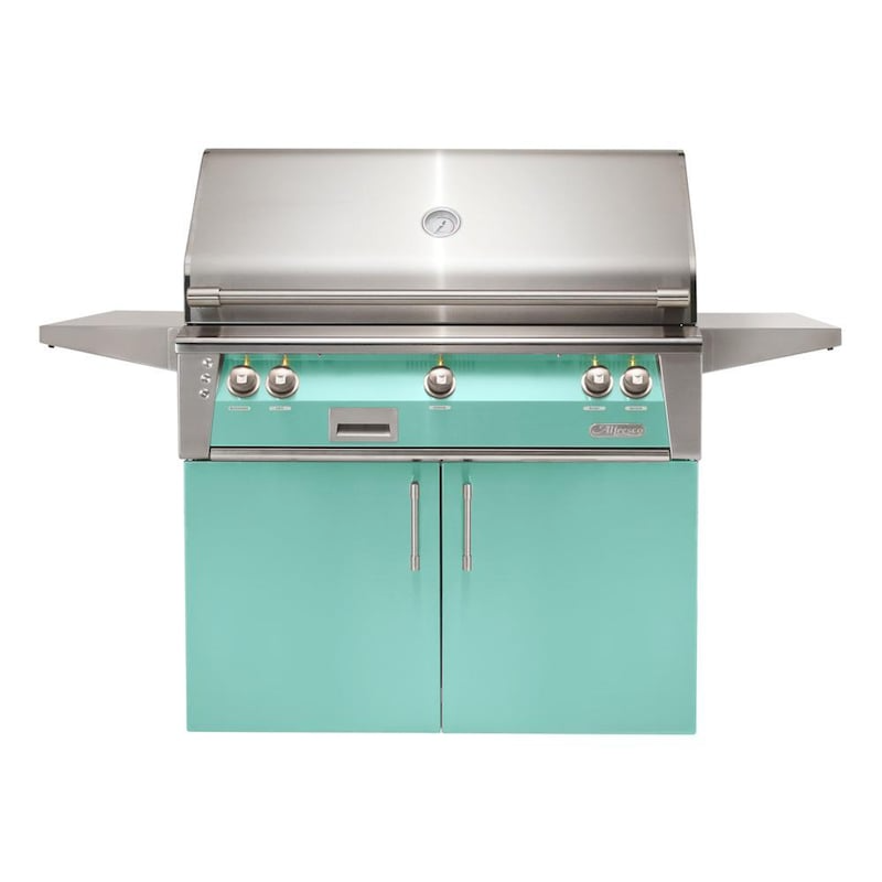 Alfresco ALXE 42-Inch Freestanding Gas Grill With Sear Zone And Rotisserie With Marine Armour | Light Green