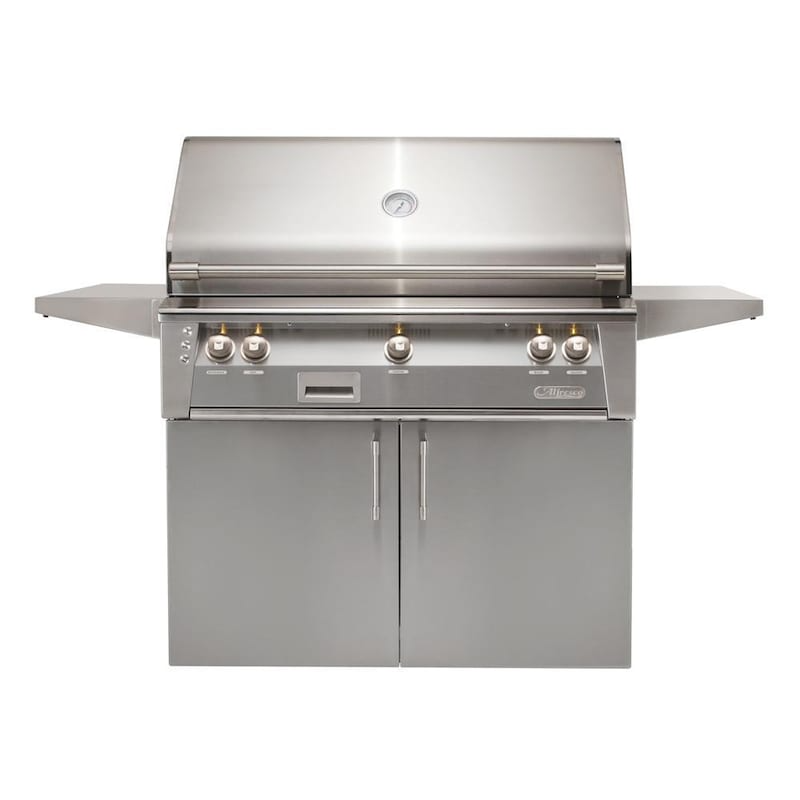 Alfresco ALXE 42-Inch Freestanding Gas Grill With Sear Zone And Rotisserie With Marine Armour | Signal Gray