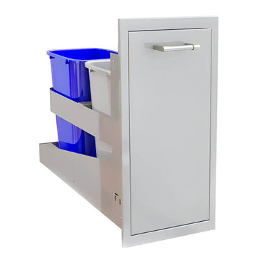 Alfresco - AXE-TC2D-SC - 20-Inch Stainless Steel Smooth Close Dual Trash Center/Recycling Drawer - Included Recycling Bin