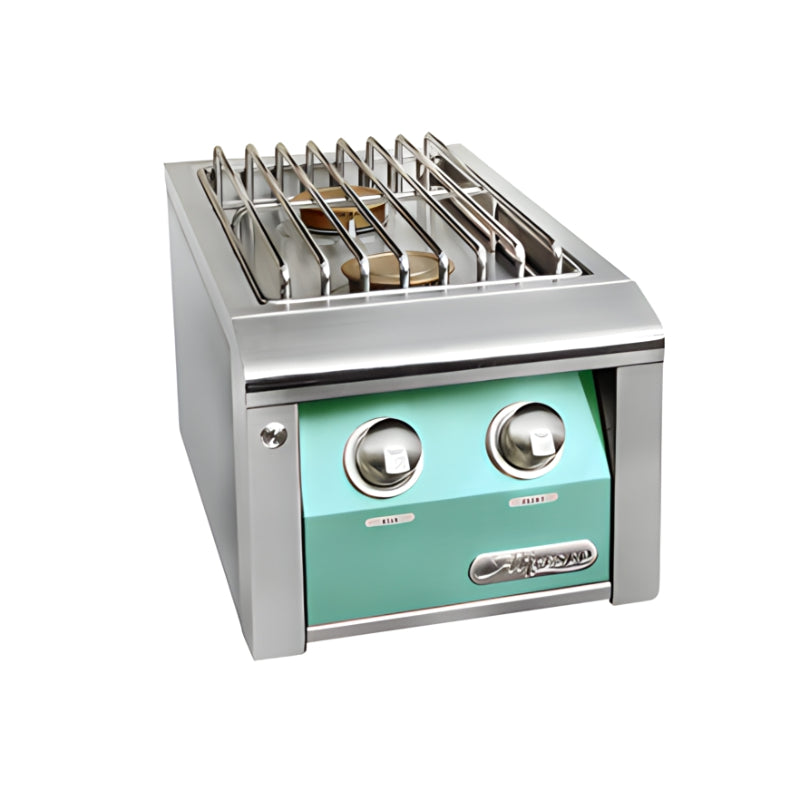 Alfresco Built-In Double Side Burner With Marine Armour | Light Green