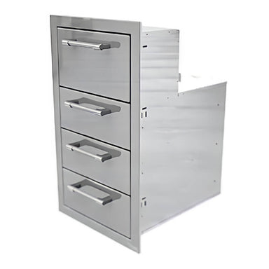 Alfresco 17 Inch Stainless Steel Triple Drawer & Paper Towel Holder Combo With Marine Armour | 304 Stainless Steel Construction