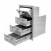 Alfresco 17 Inch Stainless Steel Triple Drawer & Paper Towel Holder Combo With Marine Armour | Soft-Closing Drawer Glides