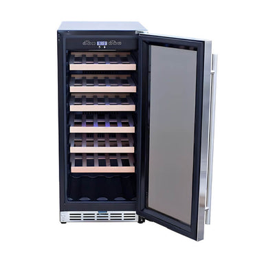 American Made Grills 15 Inch Outdoor Single Zone Wine Cooler | Glass Door with UV Protection