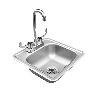 American Made Grills 15x15 Inch Drop-in Sink - Full View Front | Stainless Steel Construction