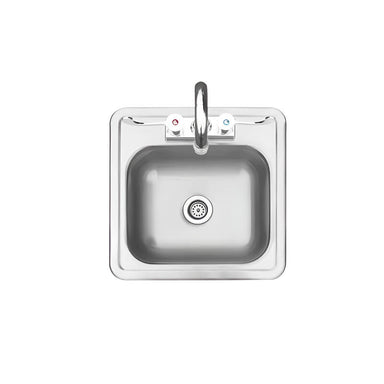 American Made Grills 15-Inch x 15-Inch Drop-in Sink | Upper View