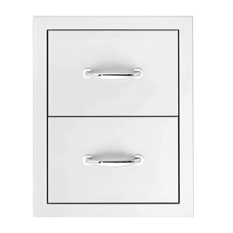 American Made Grills 17-Inch Stainless Steel Flush Mount Double Drawer