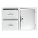 American Made Grills 30 Inch Flush Mount 2 Drawer & Access Door Combo | Polished Stainless Curved Handles