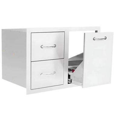American Made Grills 33-Inch 2 Drawer and Propane Tank Pullout Drawer Combo