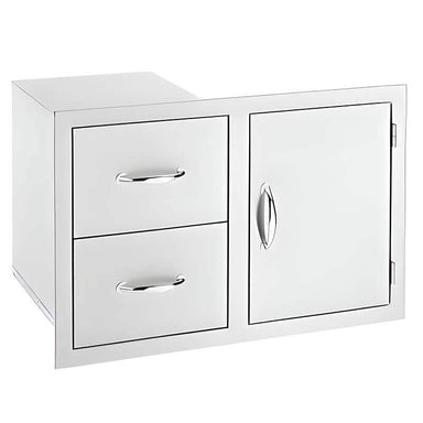 American Made Grills 36 Inch Flush Mount 2 Drawer & Access Door Combo | Flush Mount
