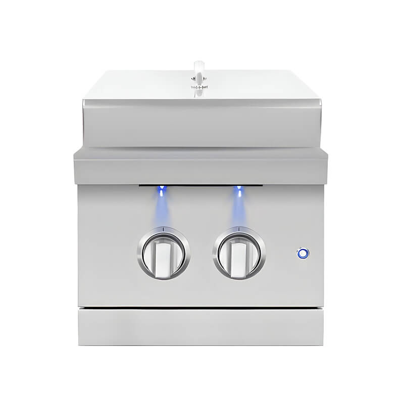 American Made Grills Encore Double Side Burner | Stainless Steel Lid