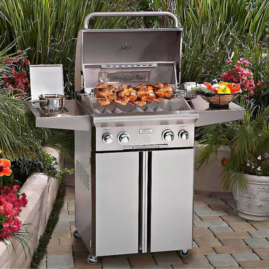 American Outdoor Grill L Series 24 Inch Portable Gas Grill With Side Burner And Rotisserie | On Patio