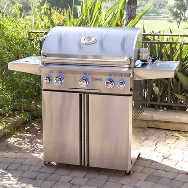 American Outdoor Grill L Series 30 Inch 3 Burner Portable Gas Grill With Side Burner & Rotisserie | On Patio