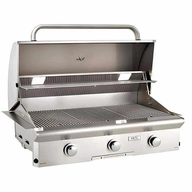 American Outdoor Grill L Series 36 Inch 3 Burner Built-In Gas Grill | Grill Hood Opened
