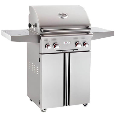 American Outdoor Grill T Series 24 Inch 2 Burner Portable Gas Grill With Side Burner | With Grill Cart