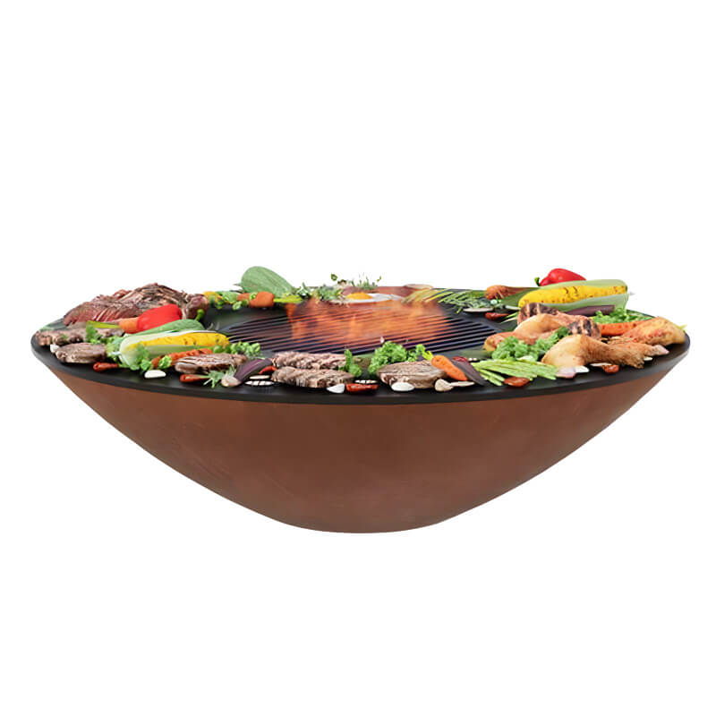 Arteflame Classic 40 Inch Fire Bowl Grill with Cooktop - AFCL40CT2