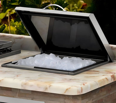 Artisan 22-Inch 2.7 Cu. Ft. Drop-In Ice Bin Cooler With Marine Armour | Installed in Countertop