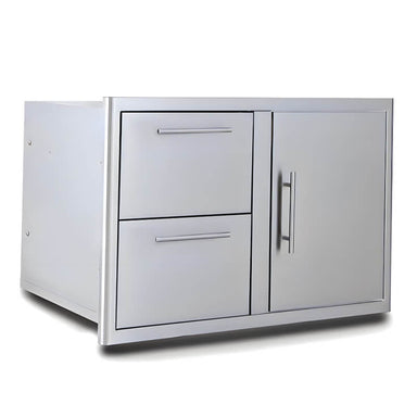 Blaze 32 Inch Stainless Steel Access Door And Double Drawer Combo | Soft Closing Hinges And Drawer Glides