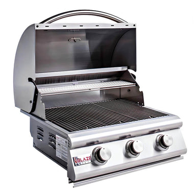 Blaze Prelude LBM 25 Inch 3-Burner Built-In Gas Grill | Double Walled Grill Hood