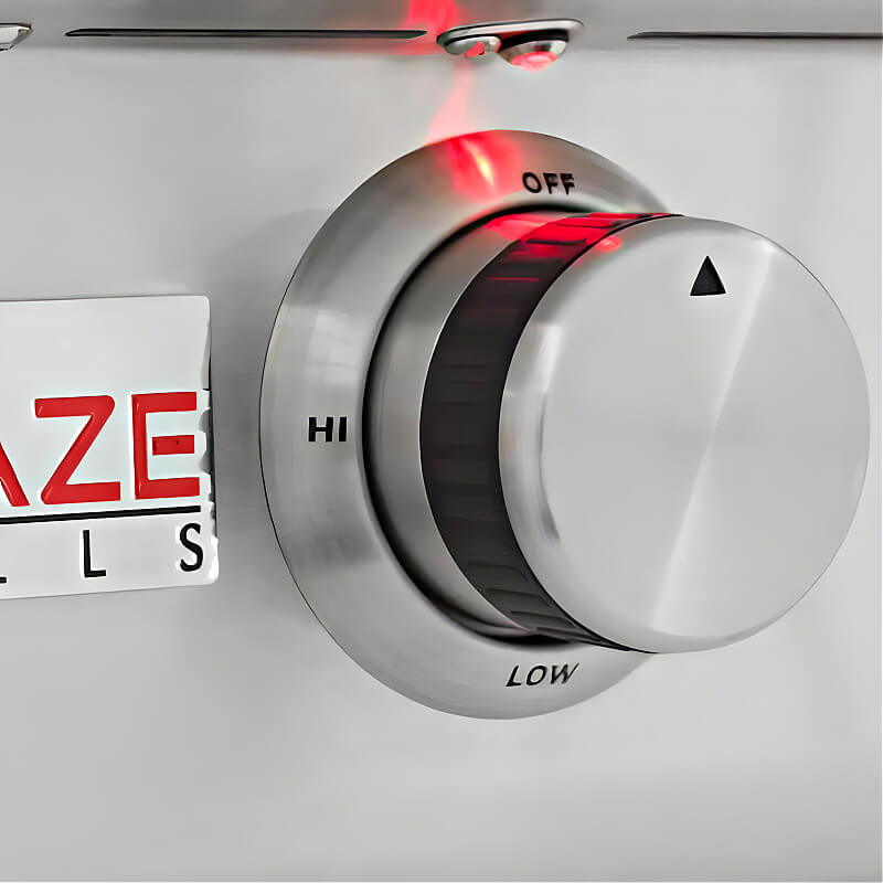 Blaze Premium LTE 30-Inch Freestanding Gas Griddle | Red LED Lights on Control Knobs