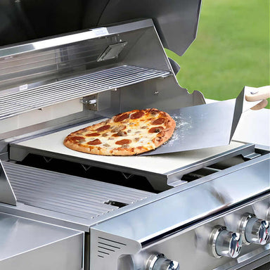 Blaze Professional LUX 15-Inch Ceramic Pizza Stone With Stainless Steel Tray | Shown on Blaze Pro LUX Grill