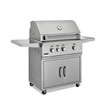 Broilmaster B-Series 32 Inch Stainless Steel Freestanding Gas Grill with Grill Cart