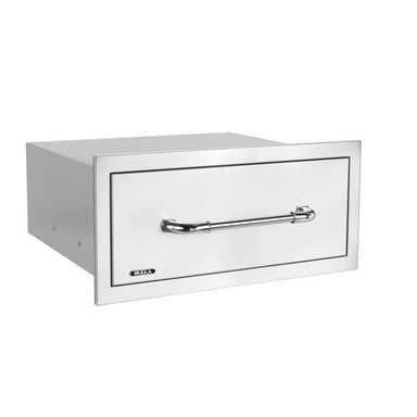 Bull 26 Inch Large Single Stainless-Steel Drawer With Reveal | Polished Bull Handle