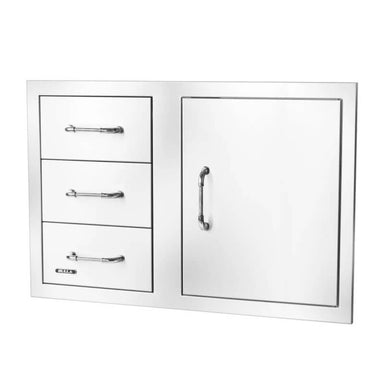 Bull 30 Inch Stainless Steel Access Door And 3 Drawer Combo With Reveal | 304 Stainless Steel Construction