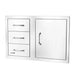 Bull 30 Inch Stainless Steel Access Door And 3 Drawer Combo With Reveal | 304 Stainless Steel Construction