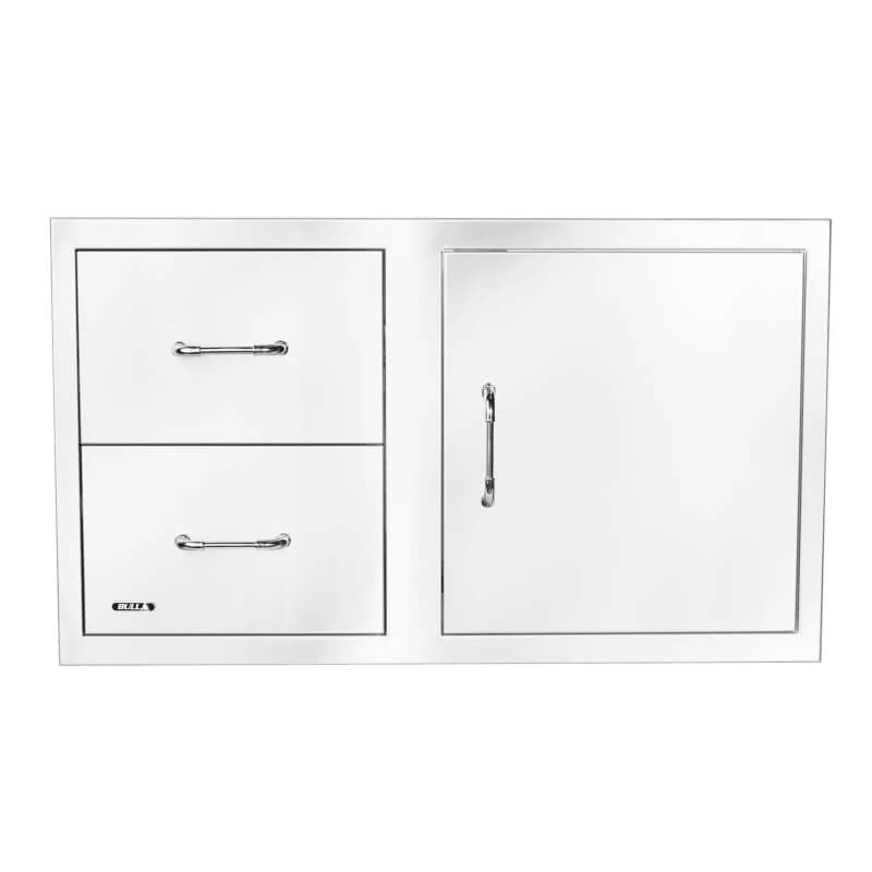 Bull 30 Inch Stainless Steel Access Door & Double Drawer Combo With Reveal | 304 Stainless Steel Construction